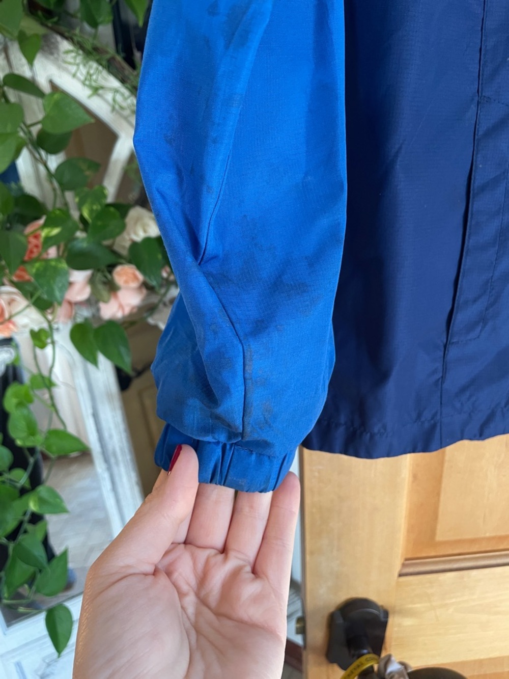 Eddie Bauer Blue Navy Colorblock Hooded Windbreaker Lime Lining Boys L 14/16 - Picture 4 of 10